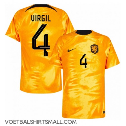 Nederland Virgil van Dijk #4 Voetbalkleding Thuisshirt WK 2022 Korte Mouwen